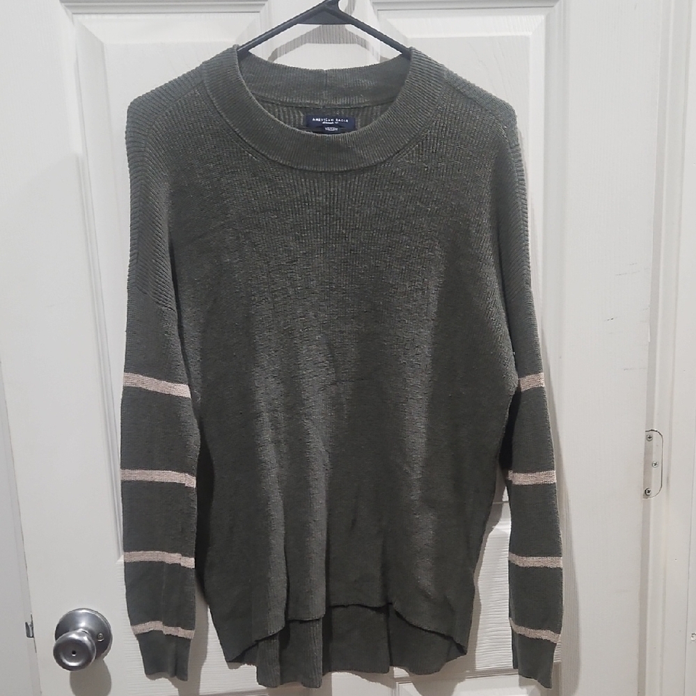 Bundle SaleAmerican Eagle Outfitters Olive Crewneck Sweater w/Stripes Size Small